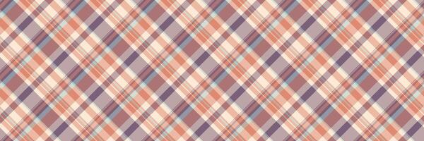 Oilcloth pattern check fabric, king background tartan . Cool textile plaid seamless texture in pastel and red colors. vector