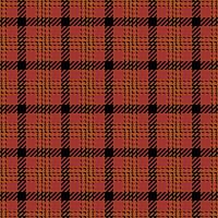 Network plaid fabric texture, pillow background textile. Striped pattern check seamless tartan in orange and black colors. vector