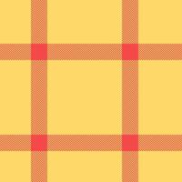 Romance background pattern fabric, artistic check texture seamless. Curtain textile plaid tartan in amber and pretty red colors. vector