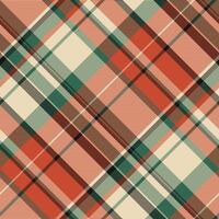 Template textile plaid fabric, swatch pattern texture seamless. Back to school tartan check background in red and light colors. vector