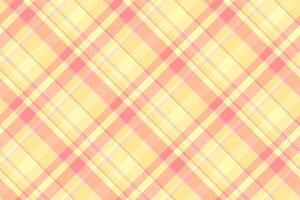 Nyc seamless textile tartan, sixties check background pattern. Lady fabric texture plaid in orange and yellow colors. vector