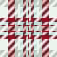 Party textile pattern, funky background seamless plaid. Antique check fabric tartan texture in white and red colors. vector