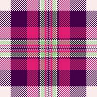Vibrant pink, purple green plaid pattern. Perfect for textile design, fashion, website backgrounds, or any project needing a bold geometric texture. High-resolution seamless repeat. vector