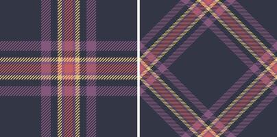 Tartan texture textile of fabric plaid pattern with a check seamless background. Set in vintage colors for cozy throws living room decor. vector
