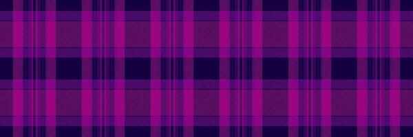 Glamor check tartan, place fabric pattern texture. Open seamless background textile plaid in dark and pink colors. vector