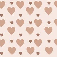 Hearts seamless pattern. Caramel Warm color print for cafe, bakery vector