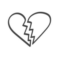 Broken heart sketch vector