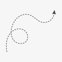 Dotted arrrow moving up. Abstract arrow direction vector