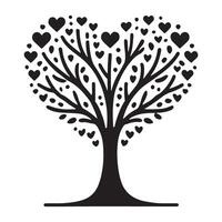 Unique Heart-Shaped Tree Silhouette Design vector