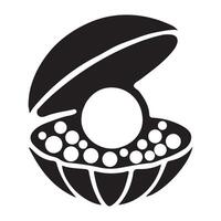 Elegant Pearl and Shell Silhouette Illustration vector
