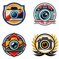 set of camera icons vector
