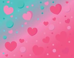Romantic Gradient Hearts Background Design vector