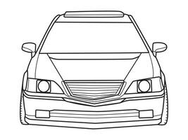 Front side view classic car line artwork vector