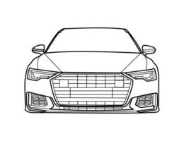 Front view of luxury car line artwork vector