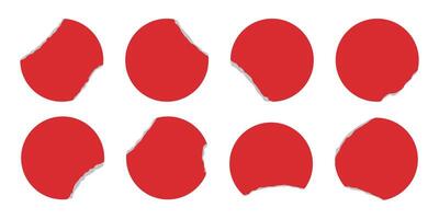 Abstract Red Circles Featuring Unique Cutouts Perfect for Creative and Artistic Designs vector
