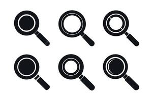 Magnifying Glass Icons set design vector
