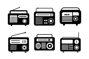 Retro Radio Icons for Vintage Design vector