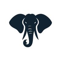 an elephant head with a long trunk on a white background vector