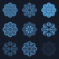 Vintage Snowflake Designs, Nostalgic and retro-inspired snowflake icons for a classic winter aesthetic. vector
