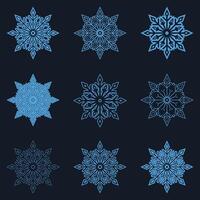 Minimalist Snowflake Icons, Sleek, modern icons with clean lines for versatile use in seasonal and holiday-themed designs. vector