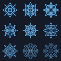 Snowflake Icon Pack, A variety of elegant snowflake designs to enhance your holiday cards, invitations, and digital projects. vector