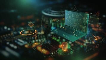 Holographic data analysis and projections with charts, graphs and 3d models video