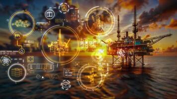 Oil rig platform using automation system for monitoring and controlling process video