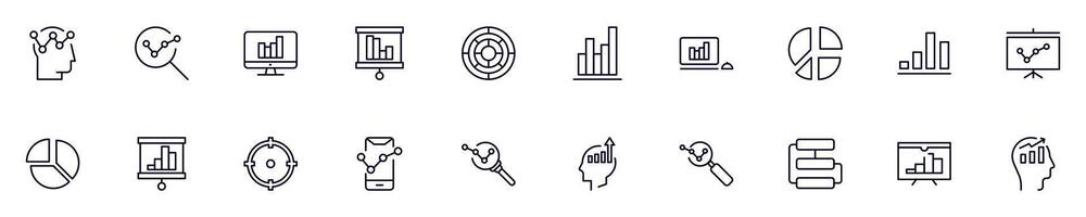 Collection of thin images of business and analytics for web sites, newspapers, articles book vector