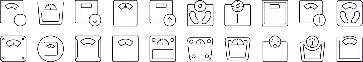 Simple Linear Icon of Floor Scale. Editable Stroke. Minimalistic Linear Pictogram for Design of Cards, Apps, Banners, Posts vector