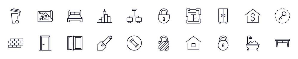 House, repair, renovation pictogram collection. Simple linear illustration that can be used as a design element for apps and websites vector