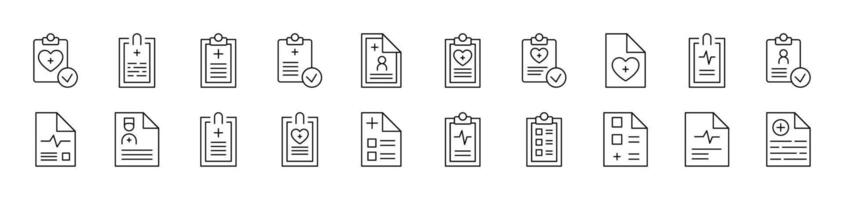 Medical Prescription Bundle of Thin Icons. Editable Stroke. Suitable for Web Sites, Books, Cards, Apps vector