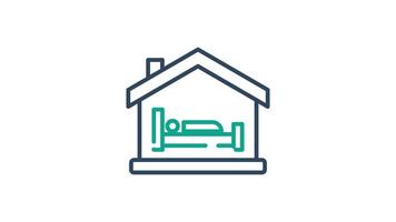 Accommodation animated icon. animated icon related to donation and charity. suitable for user interface, provide visual feedback and more. animation with transparent background video