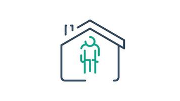 Shelter animated icon. animated icon related to donation and charity. suitable for user interface, provide visual feedback and more. animation with transparent background video