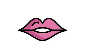 Kiss animated icon. animated icon related to valentine. suitable for user interface, provide visual feedback and more. animation with transparent background video