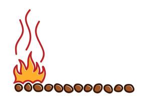 The stylized symbol of flame with firewood. vector