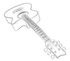 Sketch of a classical guitar. vector