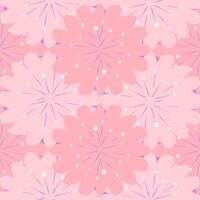 Pink Sakura of overlay on Seamless Pattern. Geometric. vector