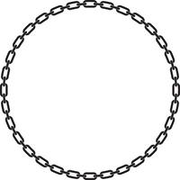 Abstract chain round frame. Black circle frames with chains patterns isolated transparent background vector