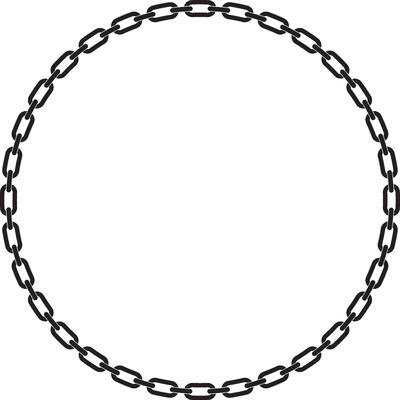 Abstract chain round frame. Black circle frames with chains patterns isolated transparent background