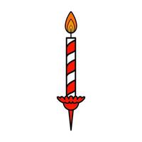Birthday Candle with flame icon clip art illustration vector