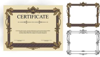 certificate frame set with ornate design vector
