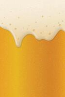 Beer form overflowing from the mug full of beer vertical background graphic illustration. vector