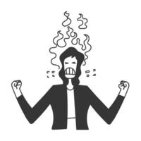 a woman with a burning face and hands vector