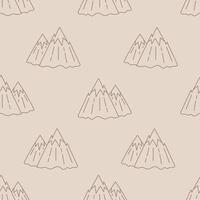Mountains Ranges and Peaks Seamless Pattern vector