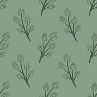 Conifer Branch Seamless Pattern vector