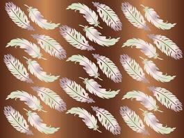 Repeating feather pattern on brown gradient vector