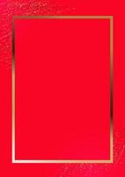 Blank red frame with golden gradient and dust vector