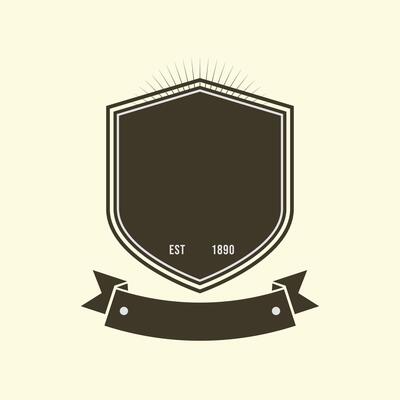 Retro logo template with ribbon
