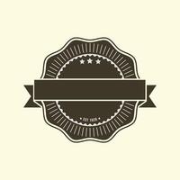 Retro badge design with ribbon vector