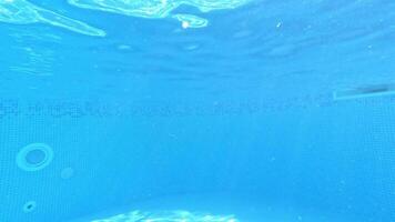 An energetic dive into a swimming pool. Handsome young man swimming in pool, underwater view video